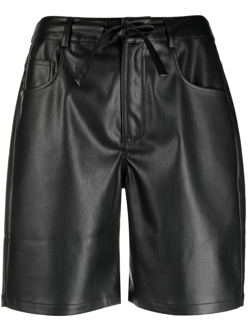 Faux Leather Midi Shorts - 1