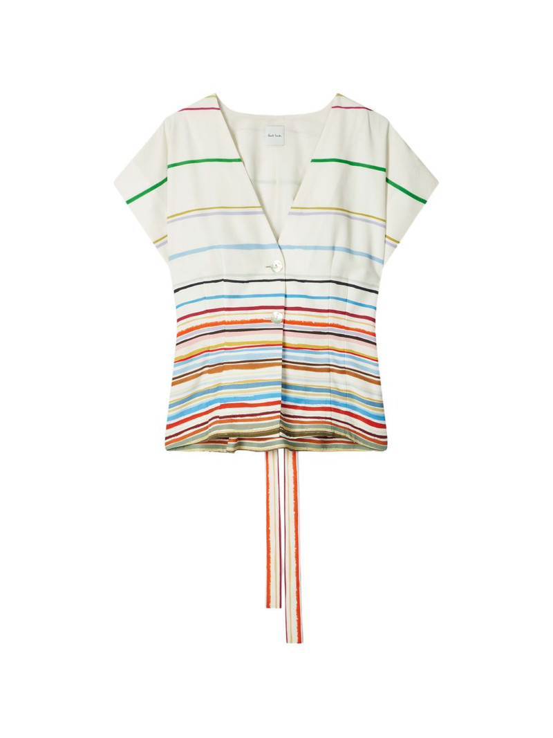 signature-stripe tie-waist top 1