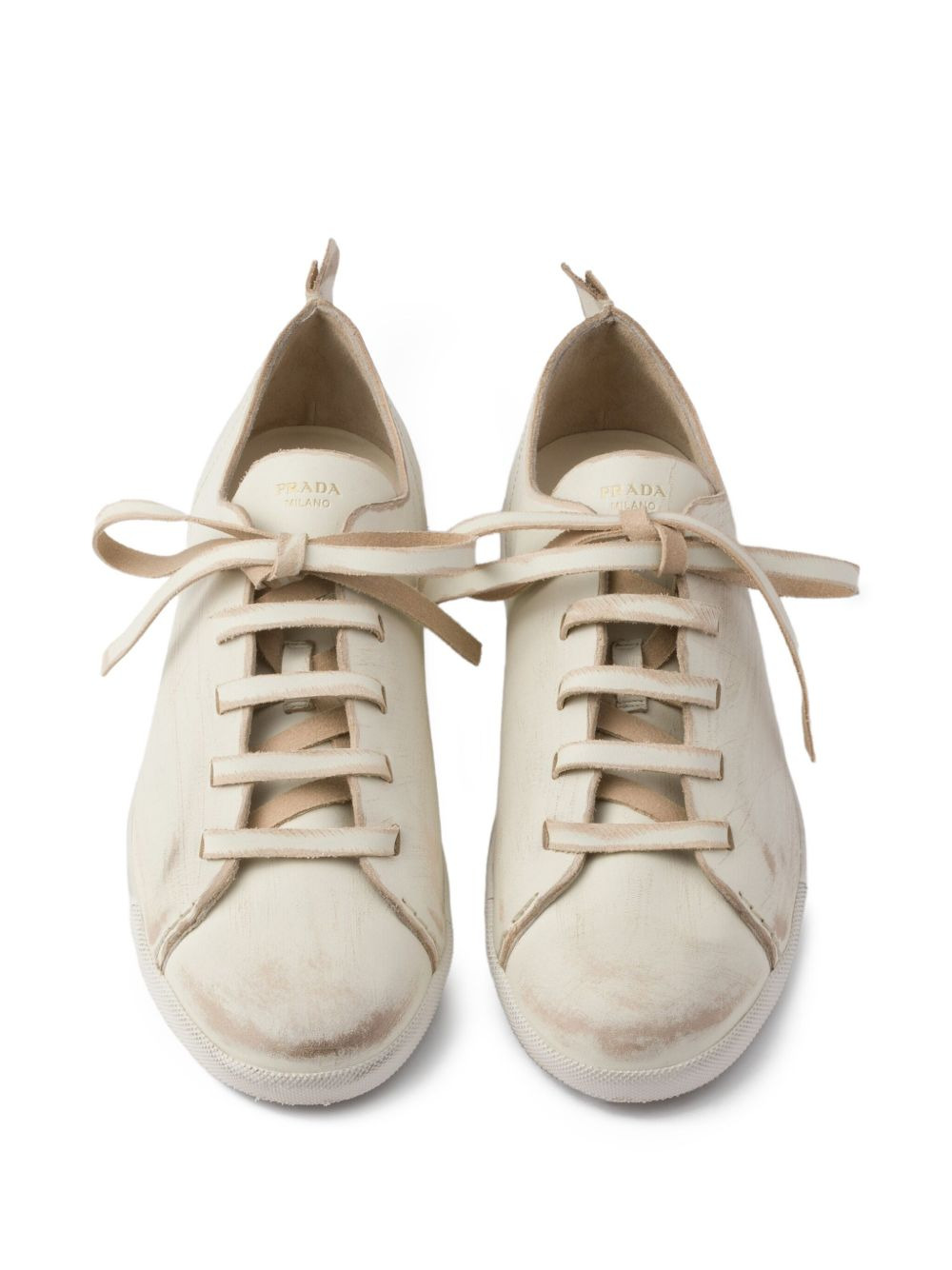 lace-up leather sneakers - 3