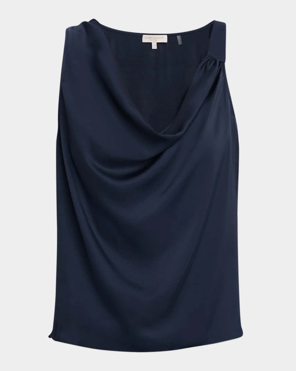 Zoe Draped Satin Blouse - 1