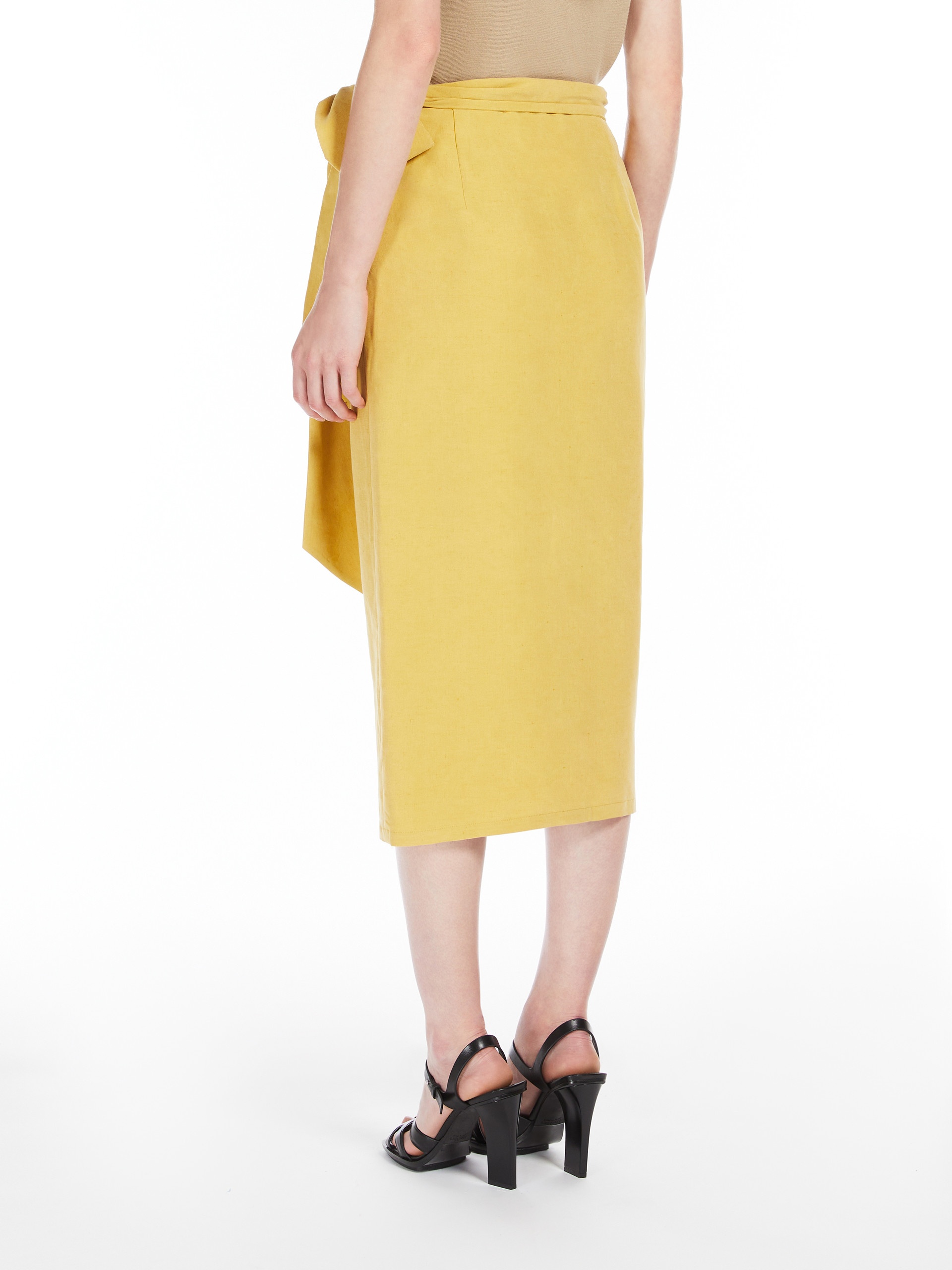 TEQUILA Linen and silk twill skirt - 4