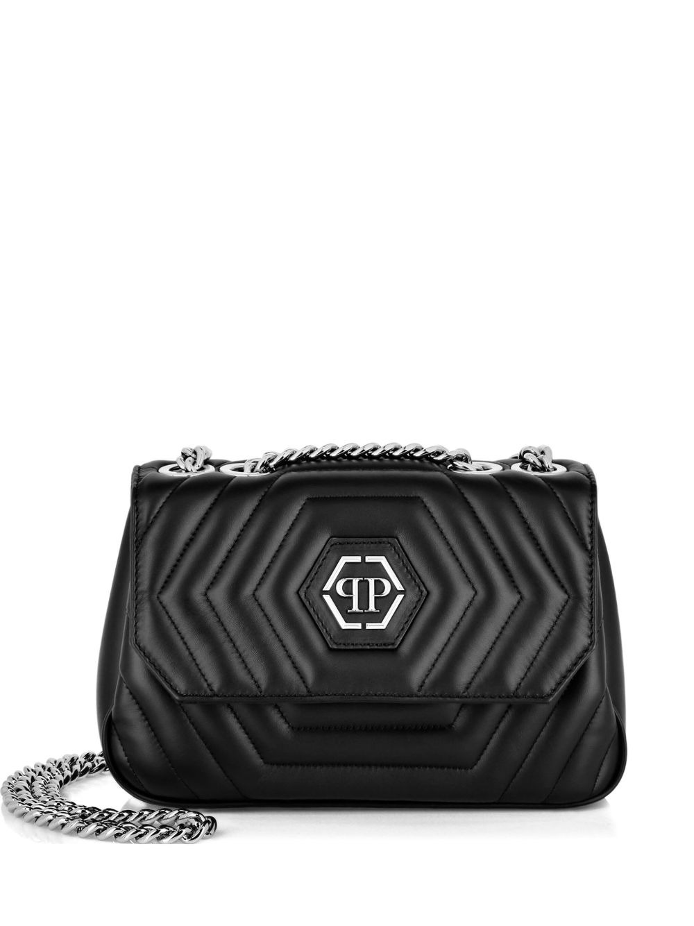 Hexagon leather shoulder bag - 1