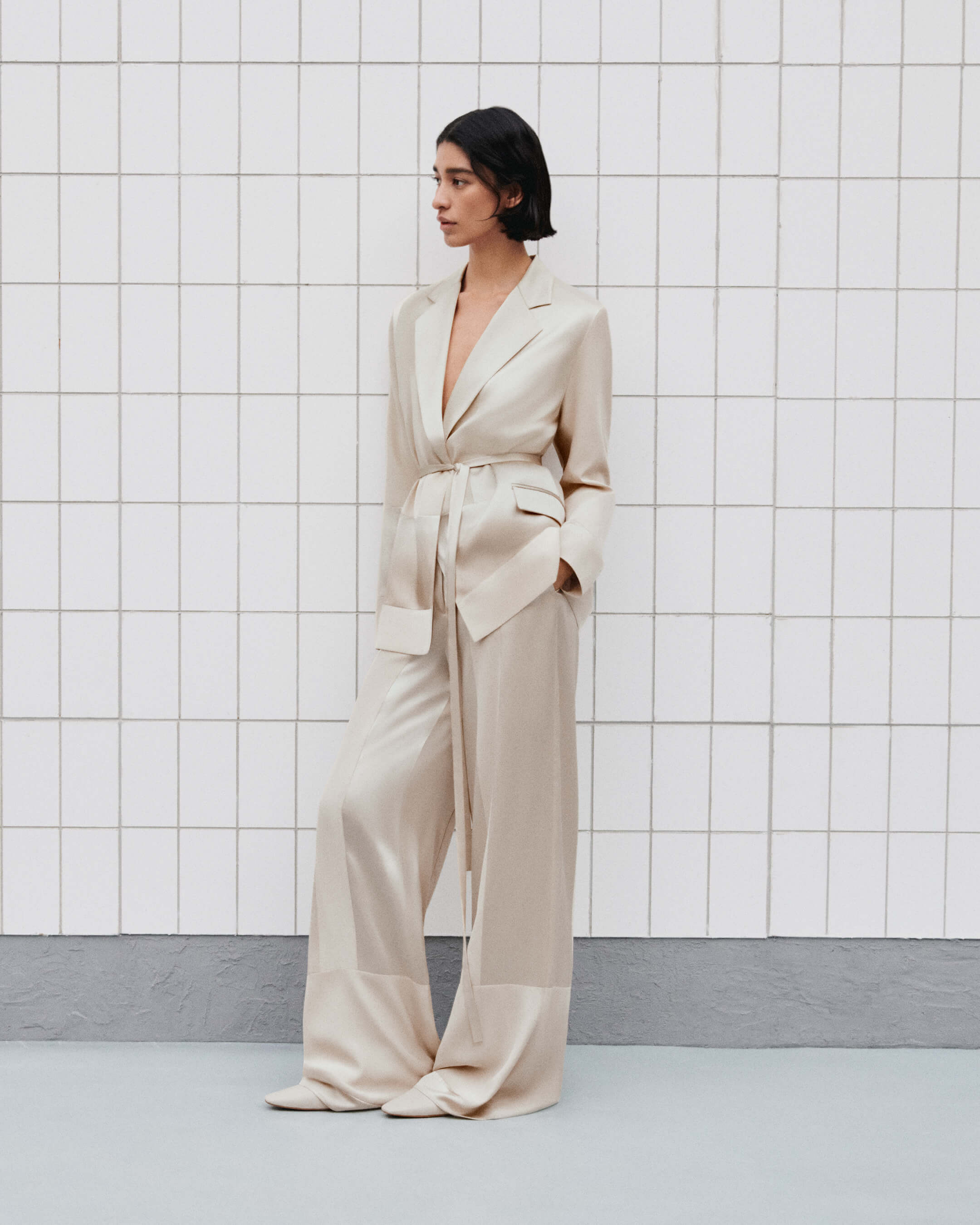 Amelia Shiny Matte Satin Jacket - 7