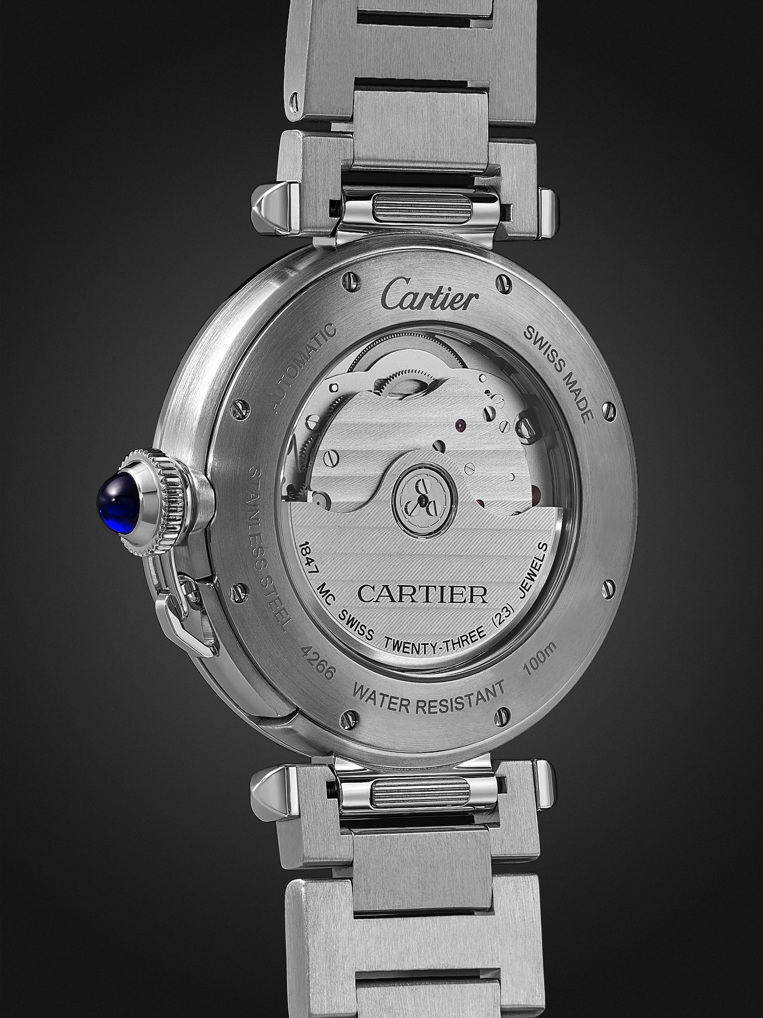 Pasha de Cartier Automatic 41mm Stainless Steel and Leather Watch, Ref. No. CRWSPA0038 Navy - 5