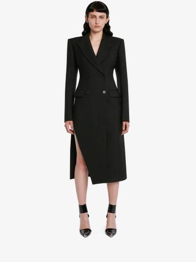 Alexander McQueen Women's Slashed Double-breasted Tailored Coat in Black outlook