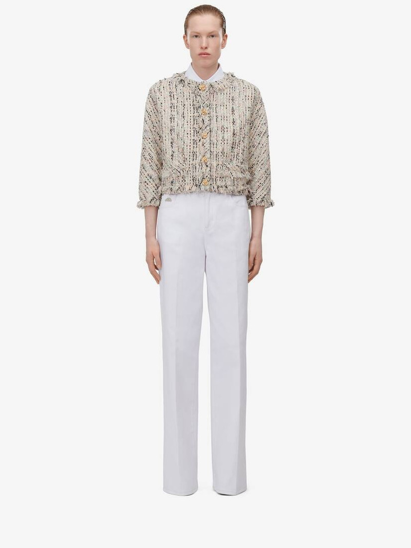 Alexander McQueen Women's Tweed Boxy Jacket in Multicolor outlook