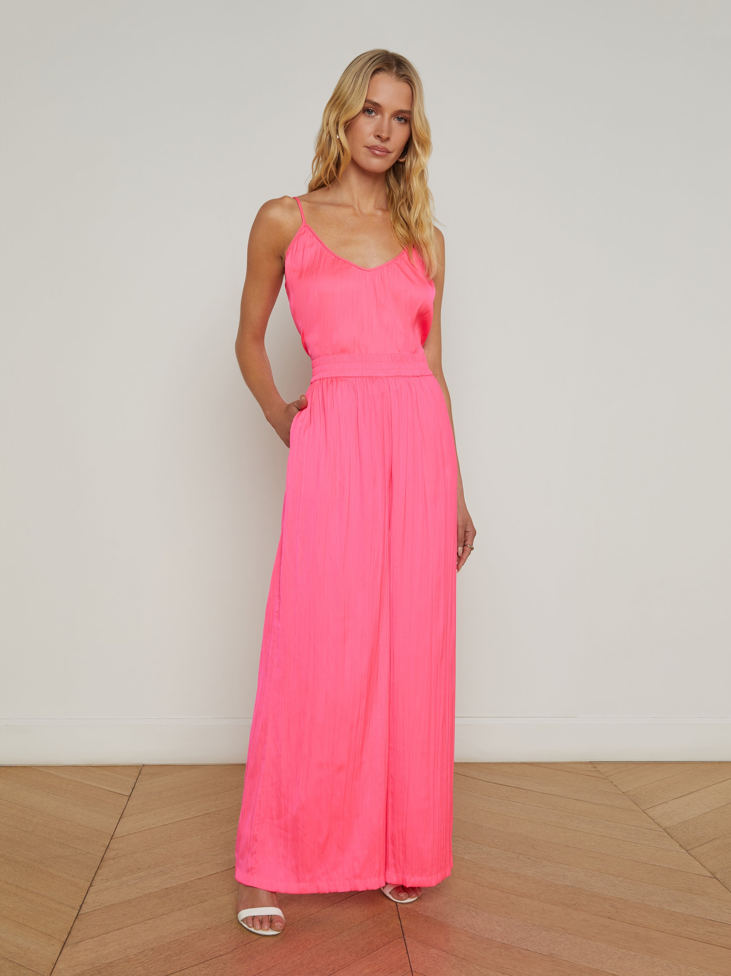 Lillian Satin Wide-Leg Pant - 2