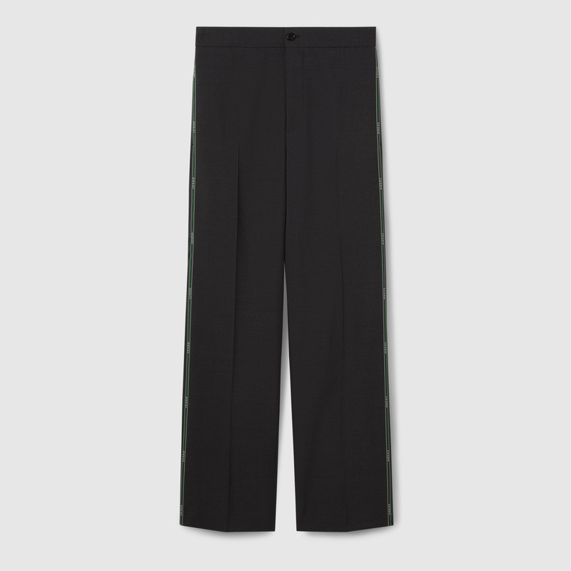 Wool pant with Gucci selvedge detail 1