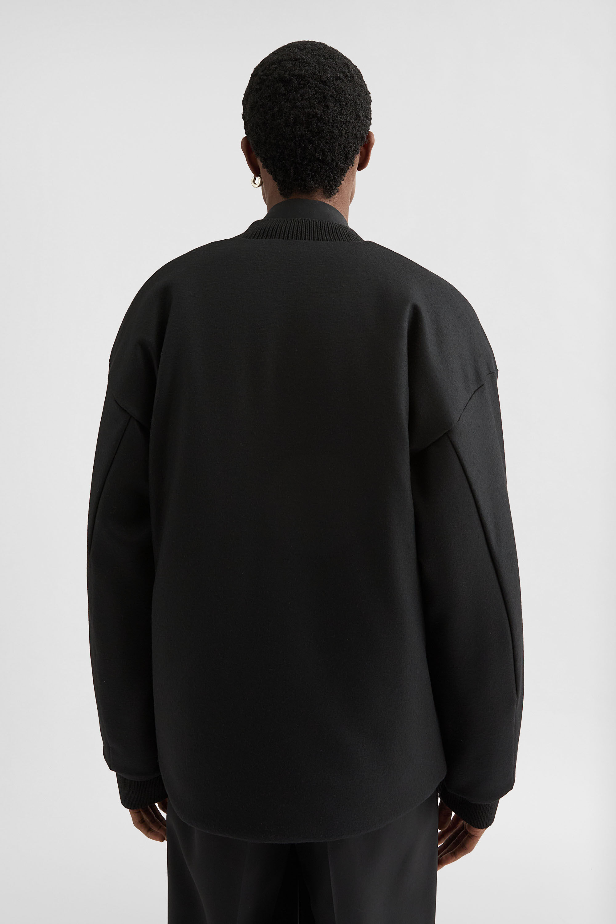 Wool Melton Padded Bomber Jacket - 3
