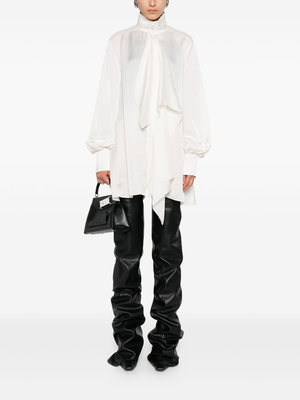 ruffled high-neck blouse - 2