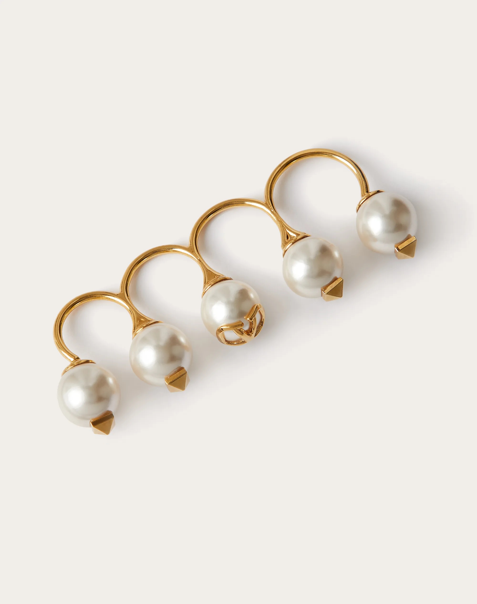SET OF VLOGO SIGNATURE METAL RINGS WITH SWAROVSKI® PEARLS - 3
