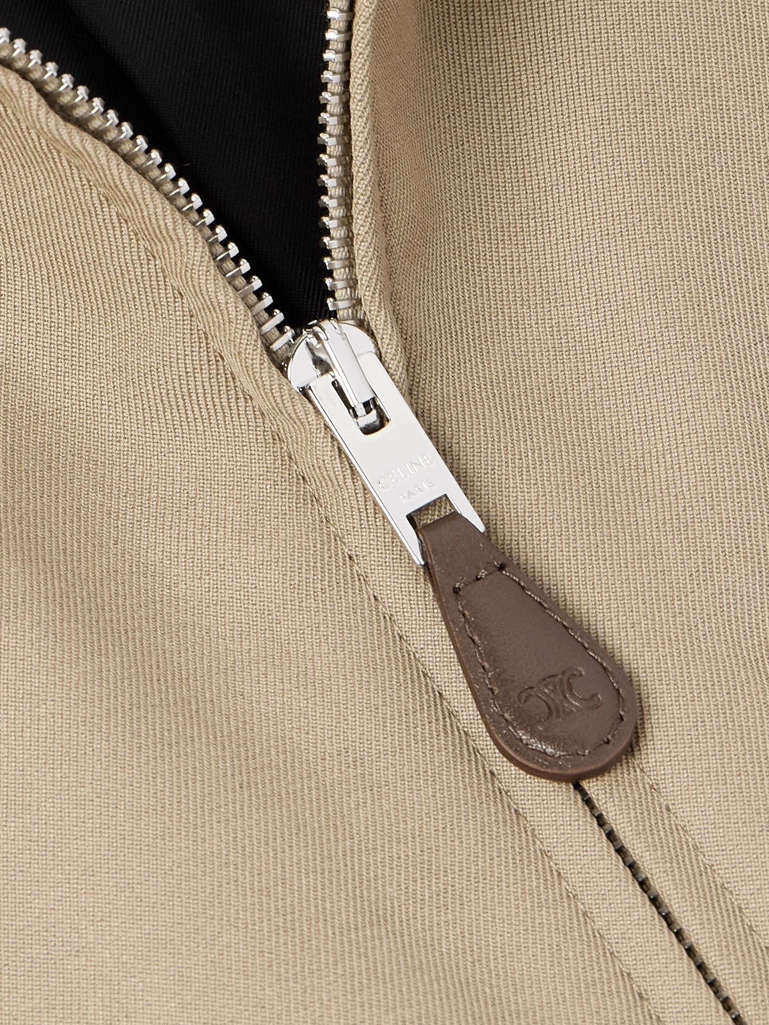 Logo-Embroidered Wool and Cotton-Blend Gabardine Blouson Jacket Camel - 5