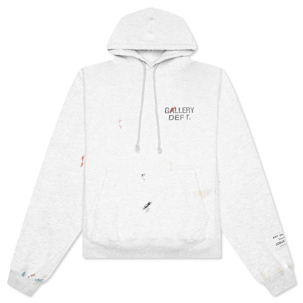 GD PAINT LOGO HOODIE - LIGHT HEATHER GREY - 1