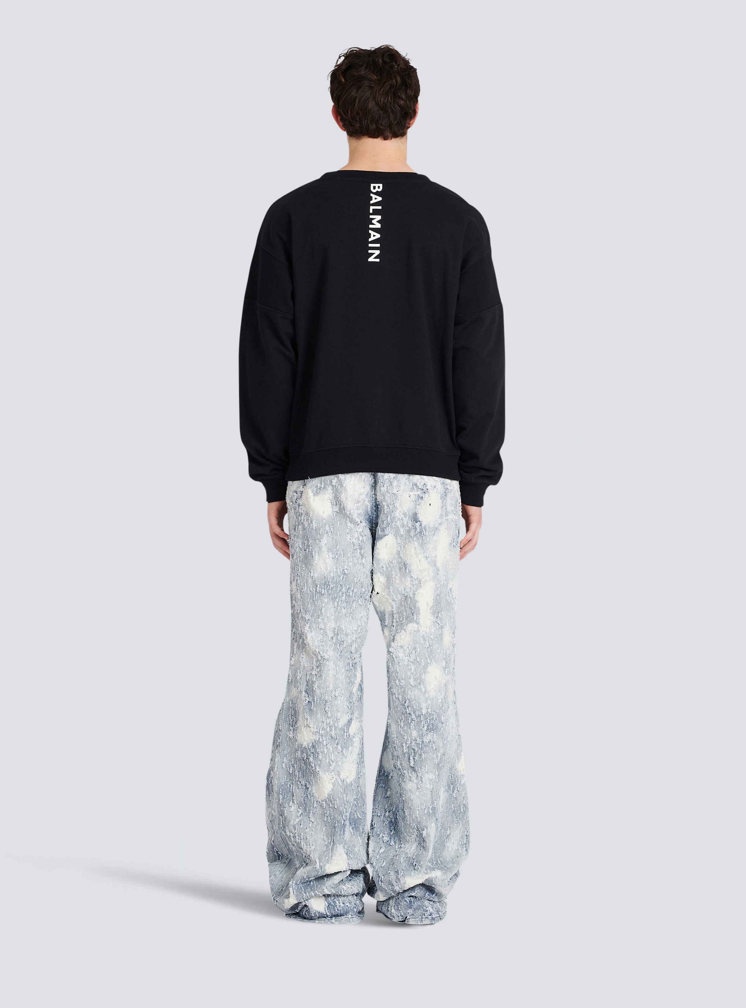 Eco-designed cotton sweatshirt with Balmain logo print - 2