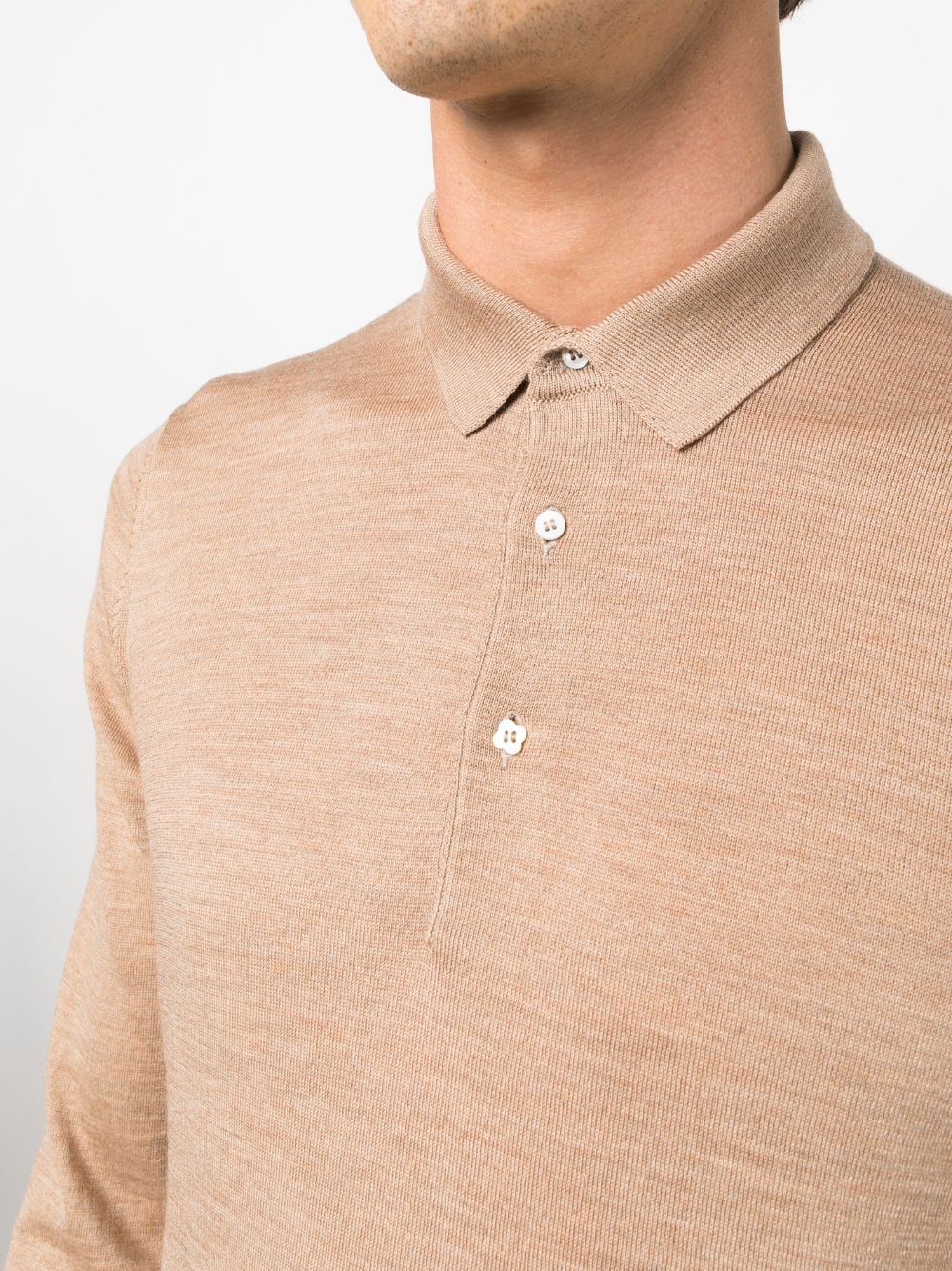 long-sleeved wool polo shirt - 5