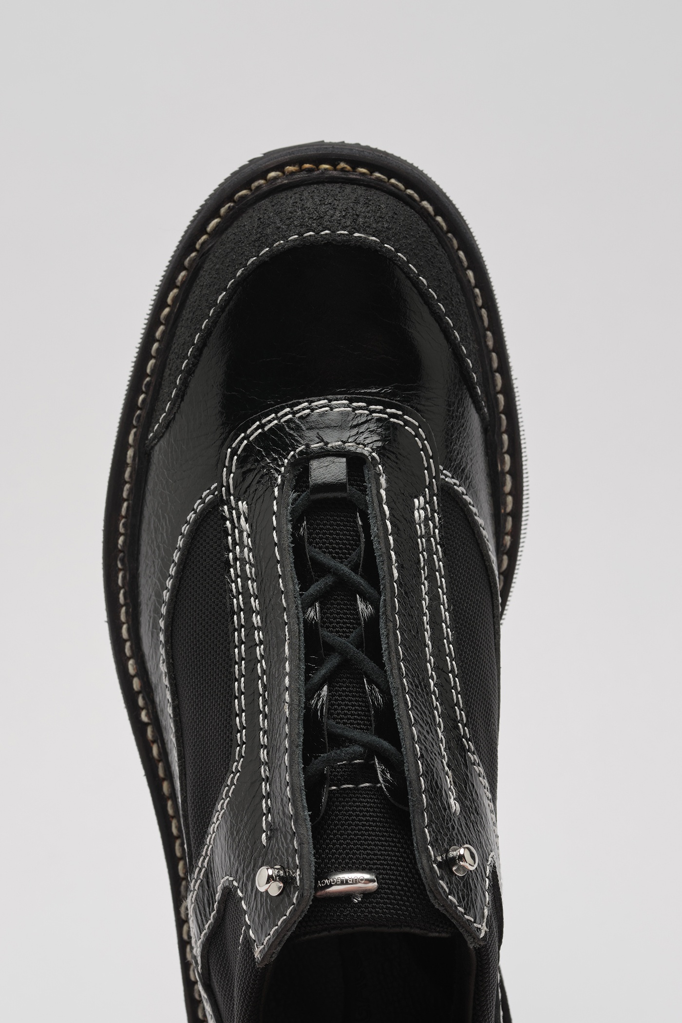 Cyber Derby Black Cracked Patent Leather - 2