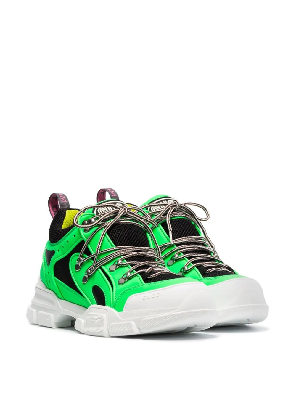 green and black Flashtrek leather and mesh sneakers - 2