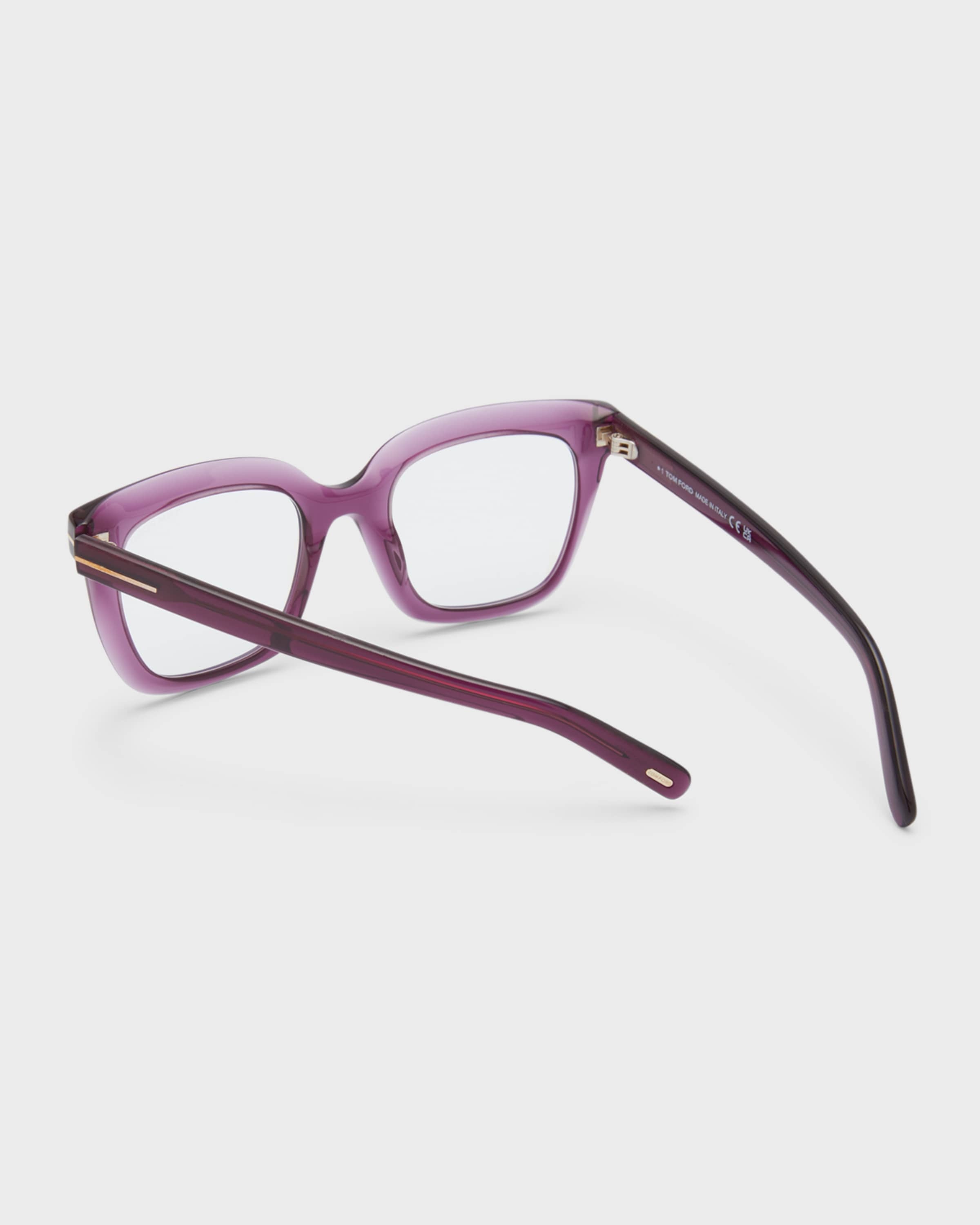 Violet Blue Blocking Square Acetate Glasses - 2