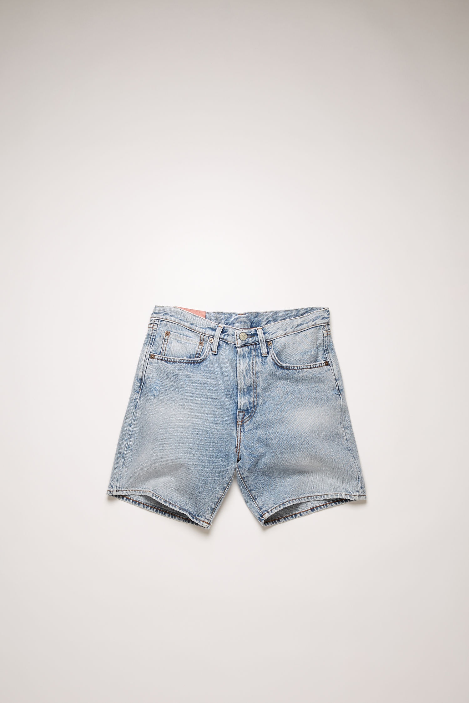 Mid-rise denim shorts light blue - 1