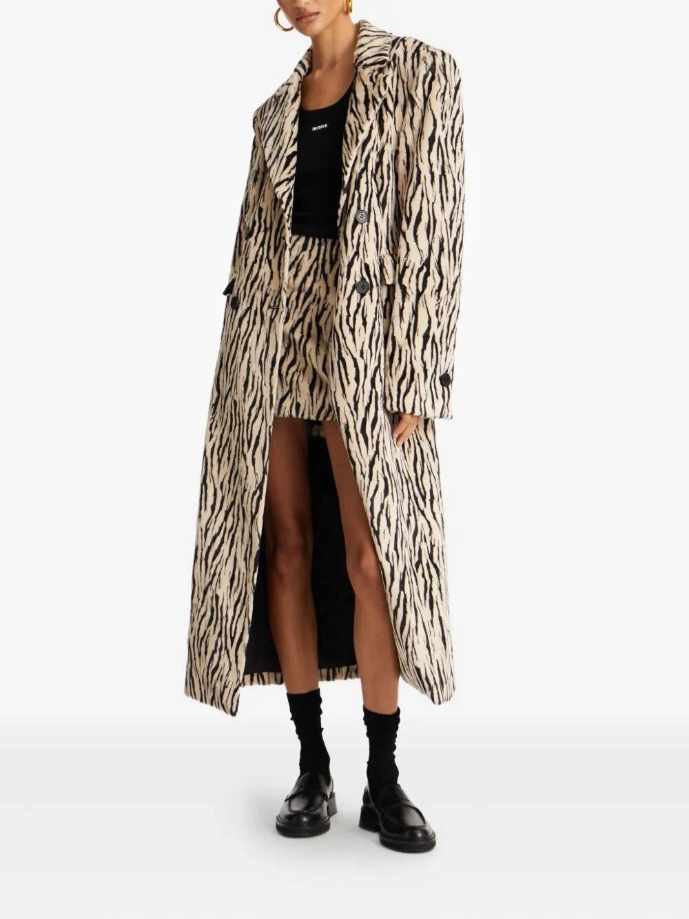 Rotate Women Printed Faux Fur Coat - 4