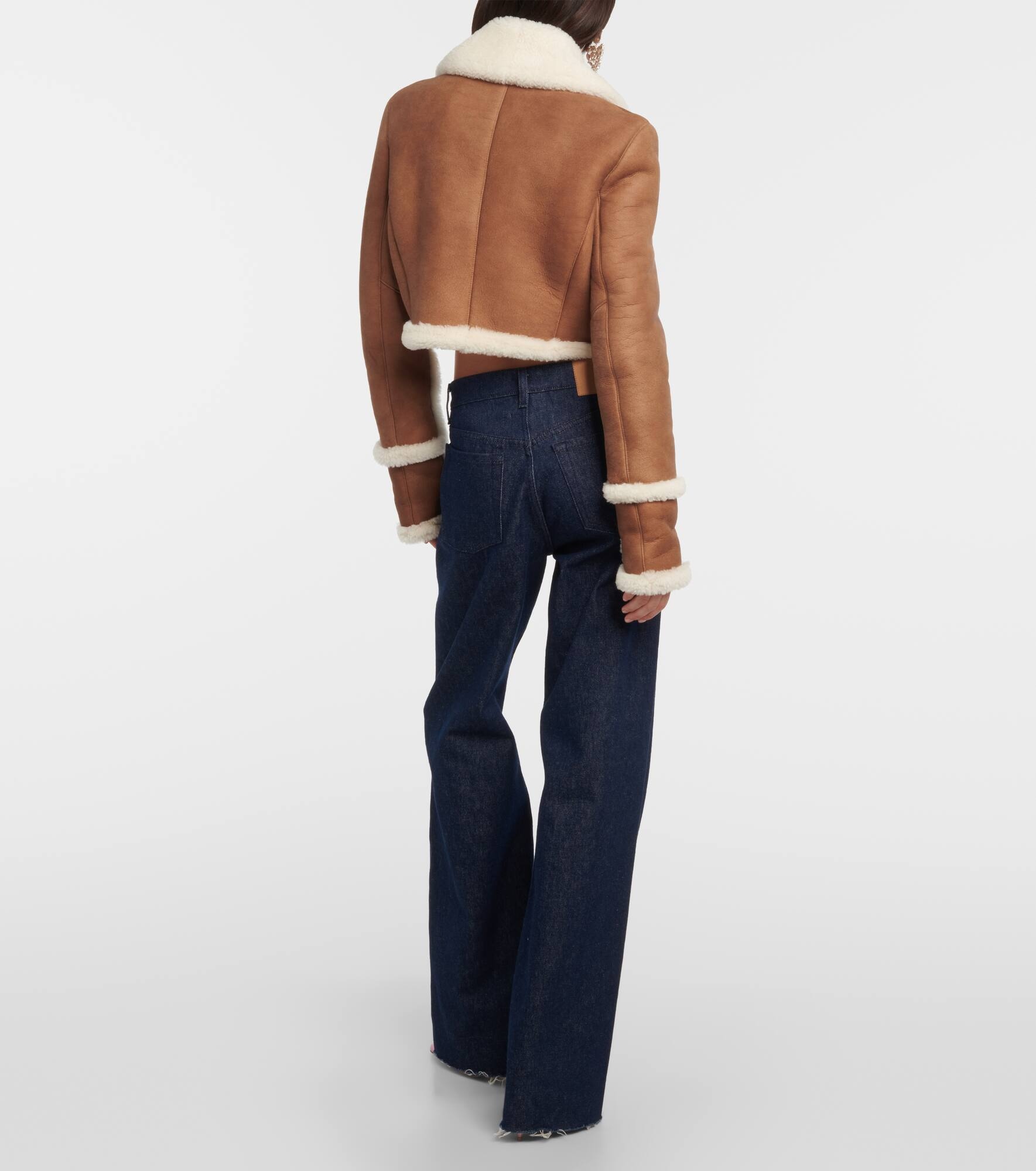 Shearling-lined suede jacket - 3