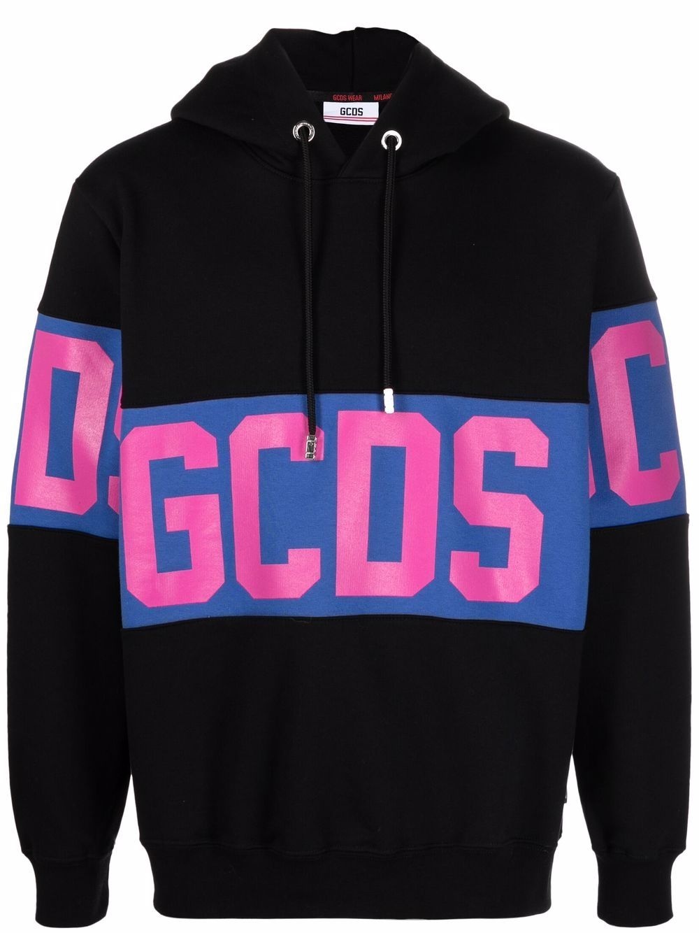 logo-print cotton hoodie - 1