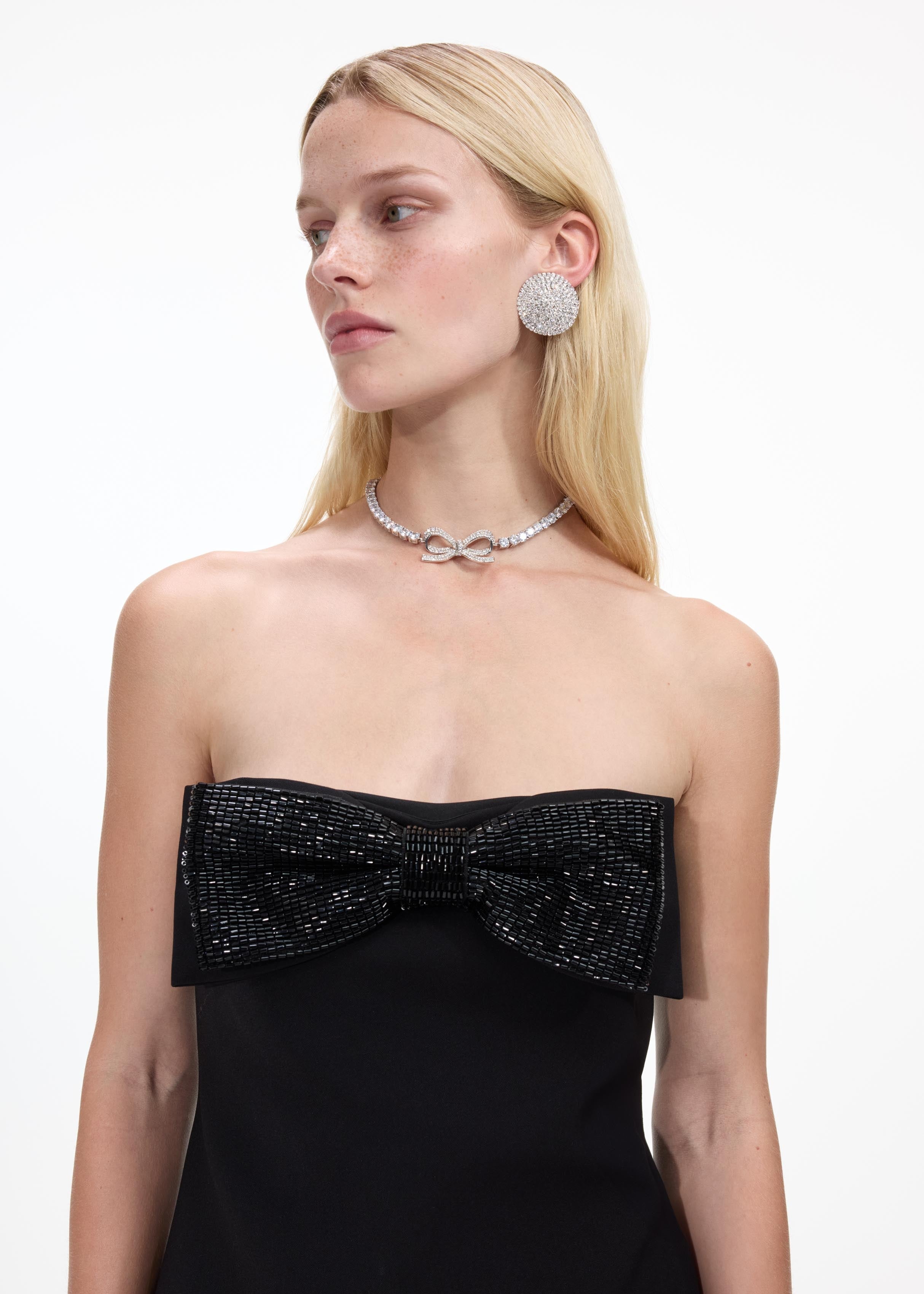 Diamante Bow Tennis Choker - 4