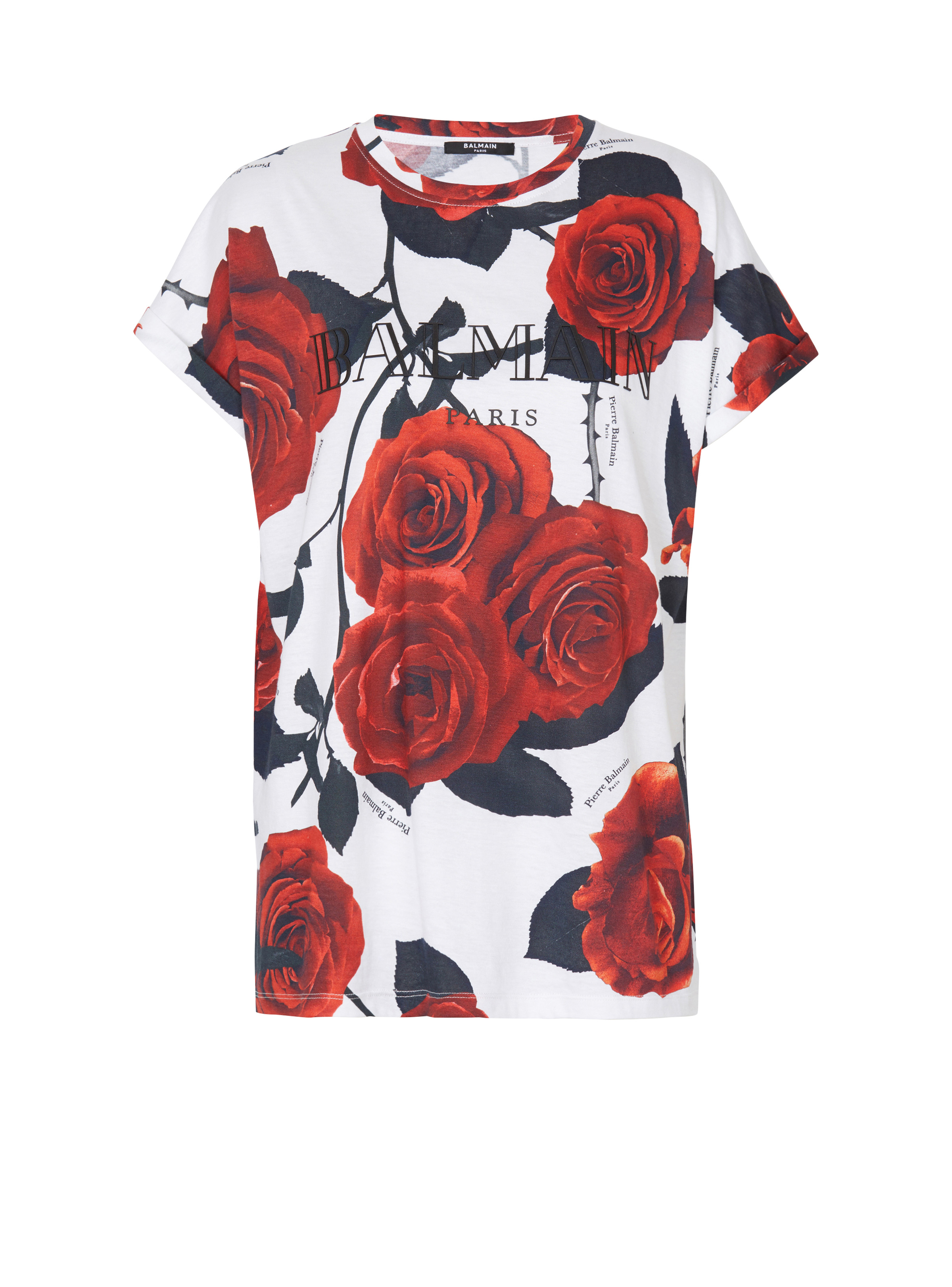 Vintage Balmain T-shirt with Red Roses print - 1