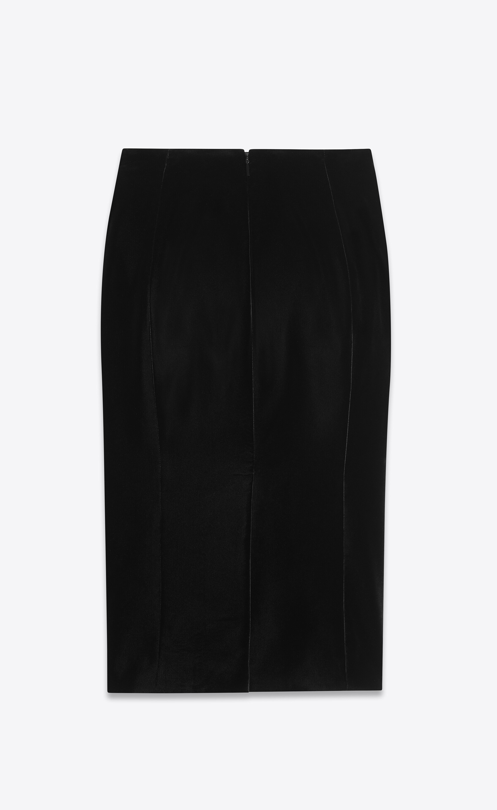 high-rise midi skirt in velvet - 2