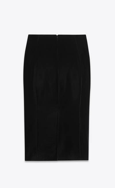 SAINT LAURENT high-rise midi skirt in velvet outlook