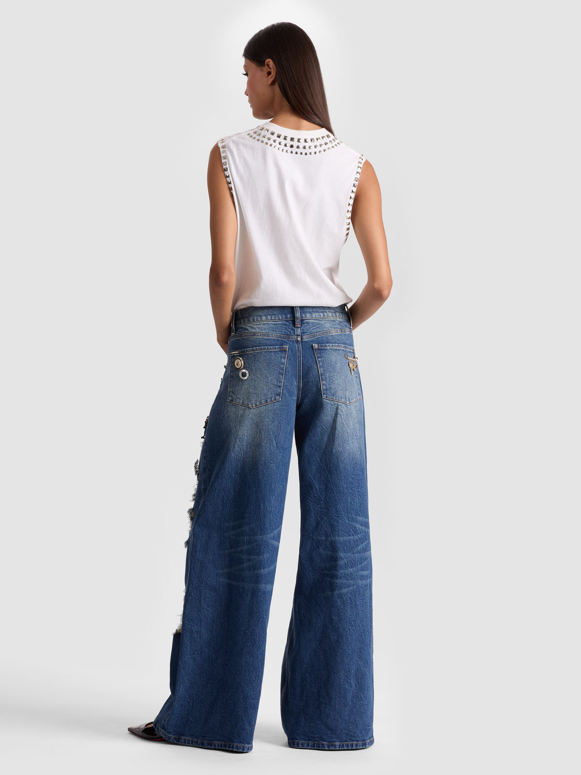 HARPER EMBELLISHED BAGGY JEAN - 5