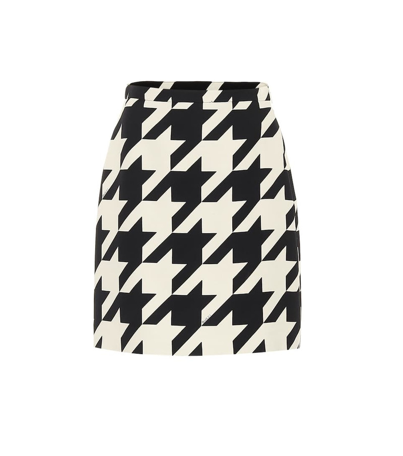 houndstooth print mini skirt - 1