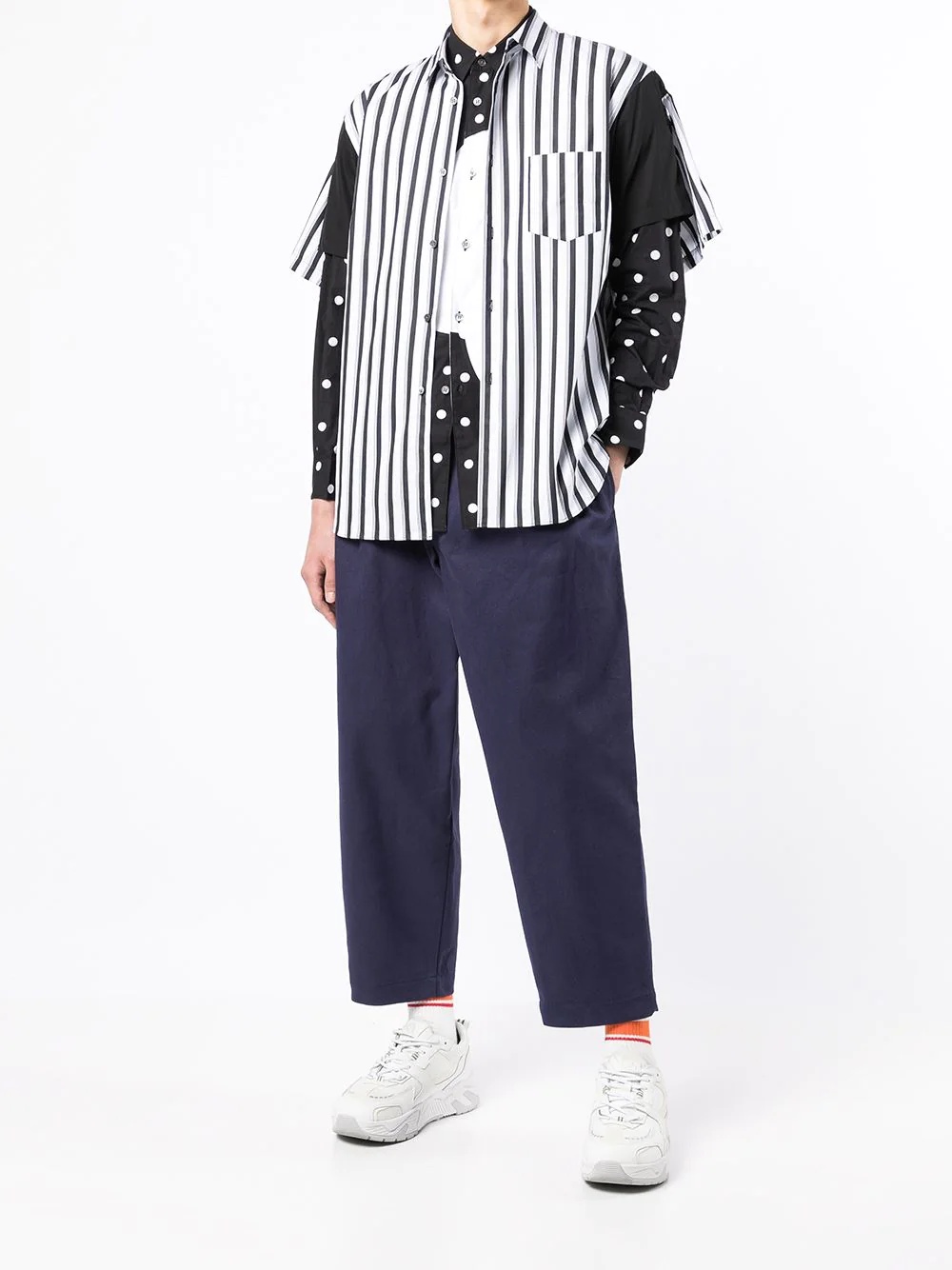 striped pattern cotton shirt - 2