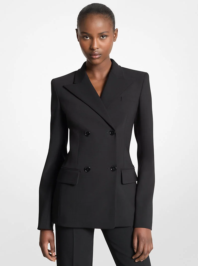 Stretch Wool Crepe Blazer - 1