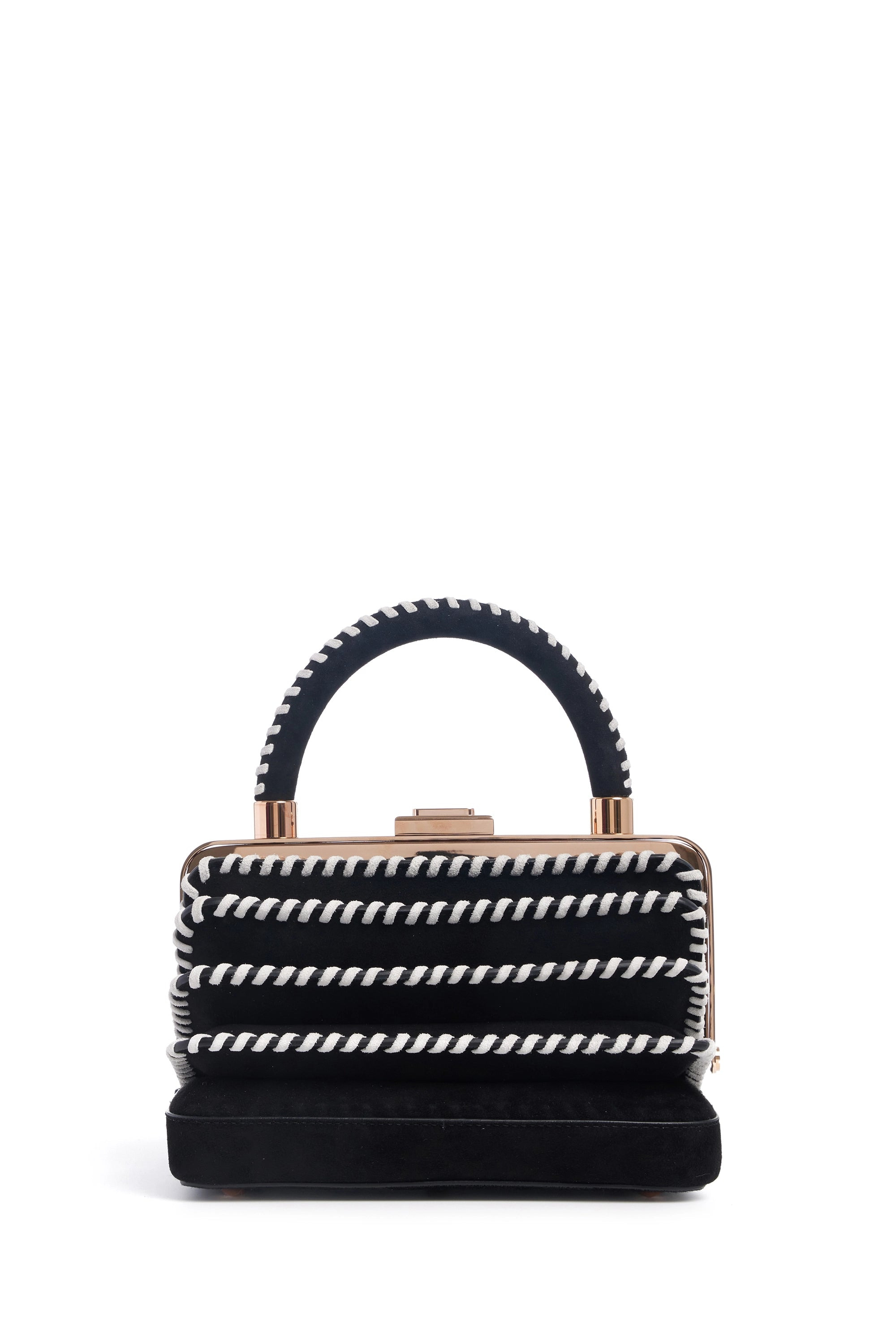 Whipstitch Diana Bag in Black Suede - 2