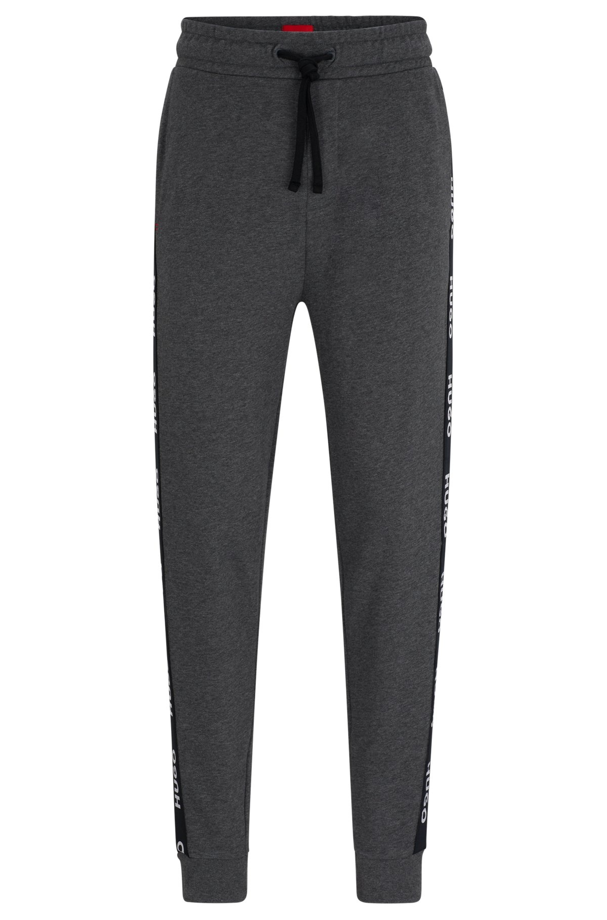 CUFFED TRACKSUIT BOTTOMS IN WITH LOGO TAPE - 1