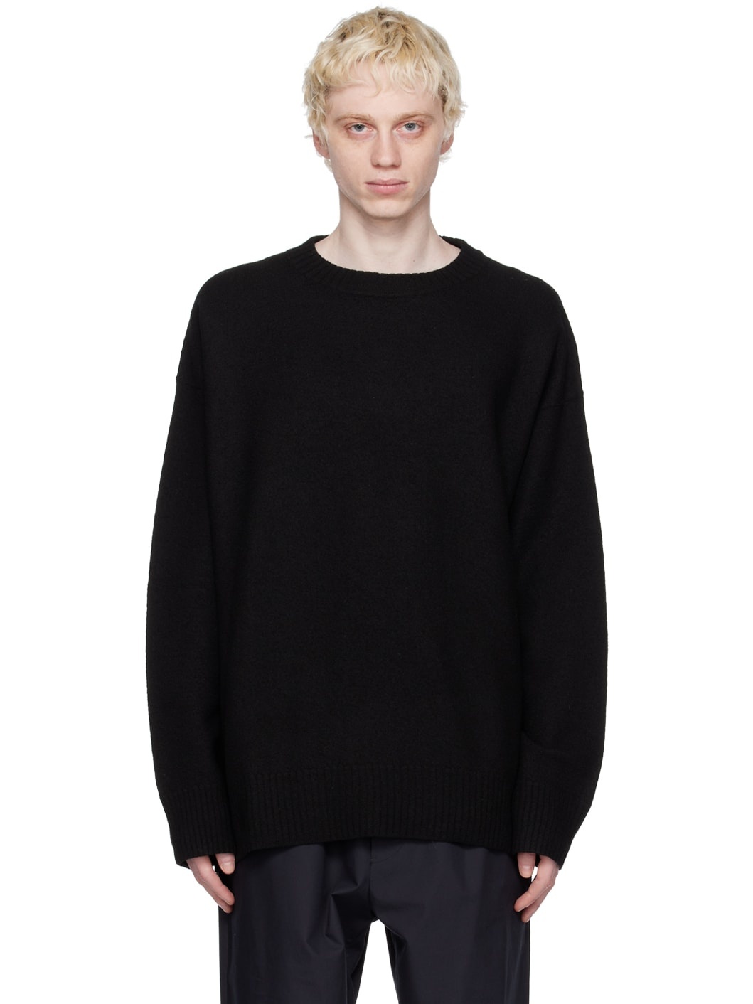 Black Brushed Sweater - 1