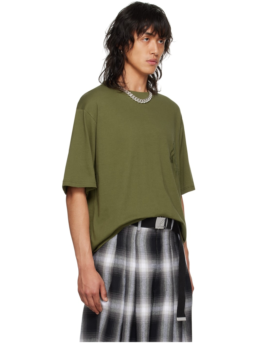 Khaki Embroidered T-Shirt - 2