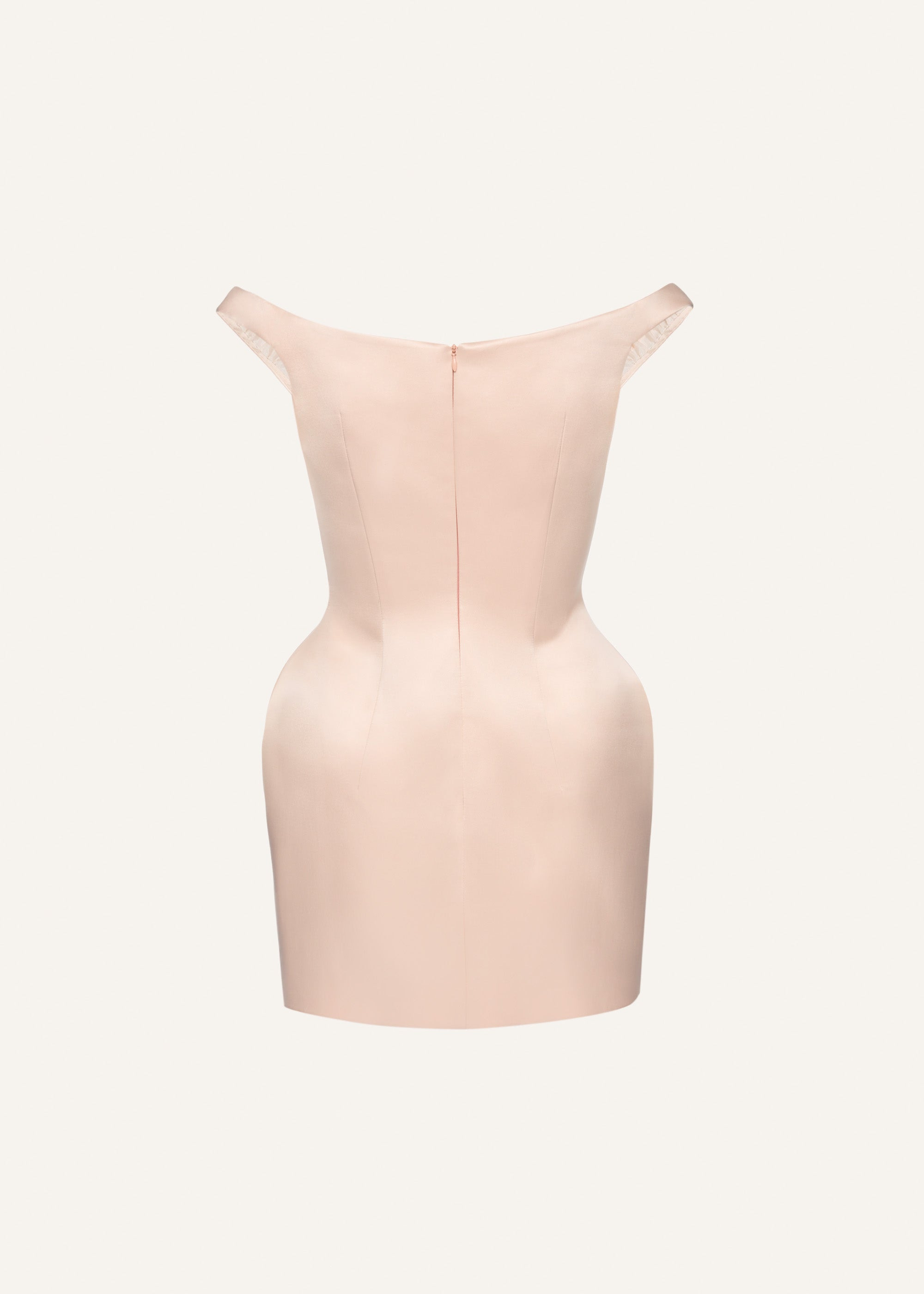 Off-shoulder hip pad midi dress in orange - 2