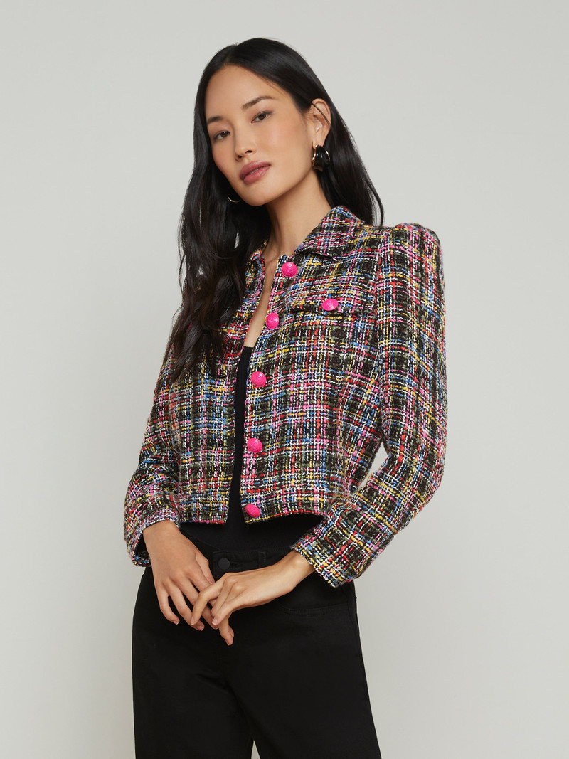 L'AGENCE Kasey Tweed Jacket outlook