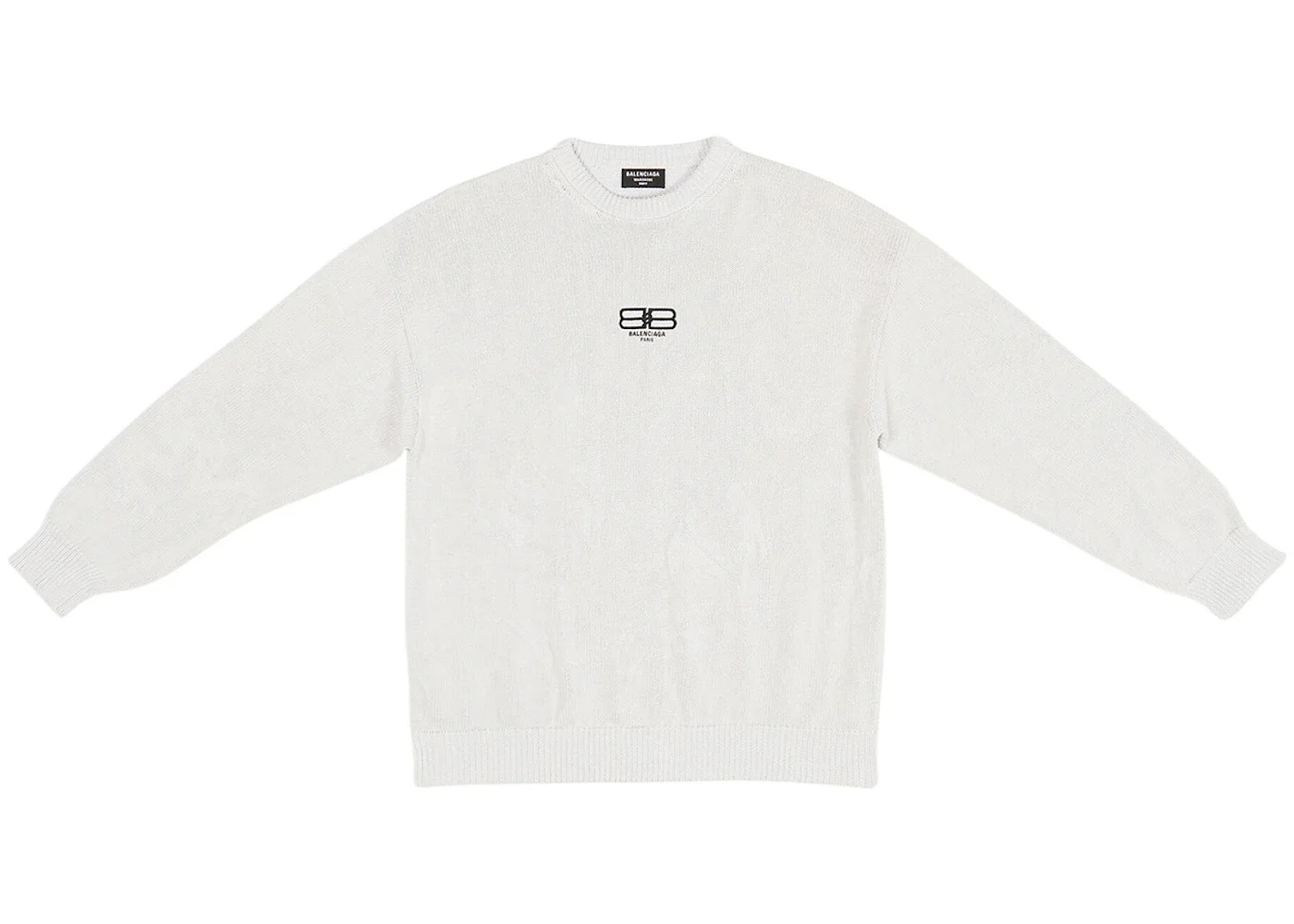Balenciaga BB Paris Icon Large Fit Sweater Off White/Black - 1
