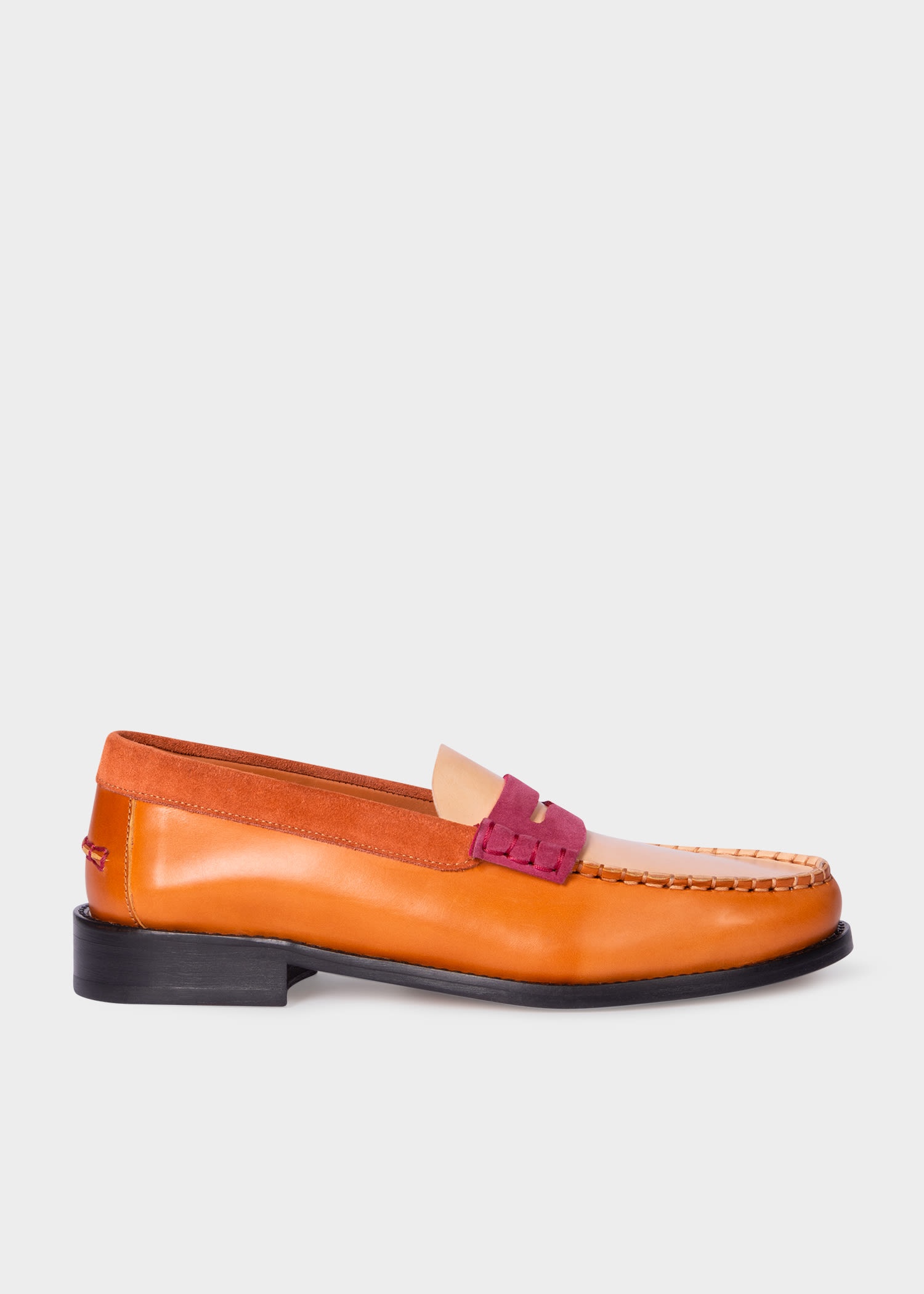Tan Colour-Block Leather 'Laida' Loafers - 1