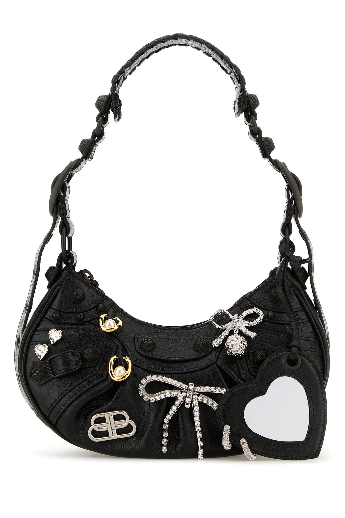 Slate leather Le Cagole XS shoulder bag - 1