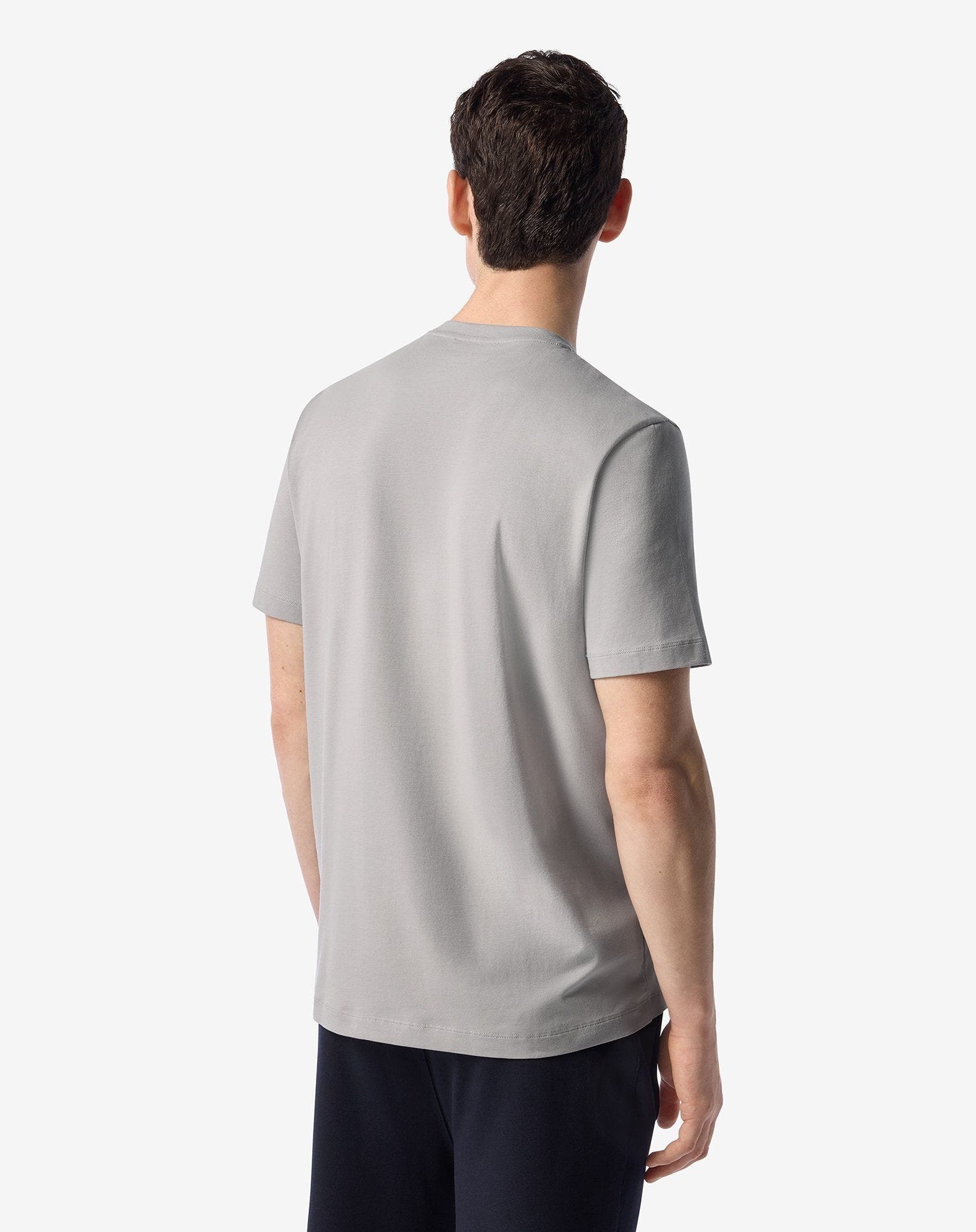 Pale grey stretch jersey crew neck t-shirt - 3