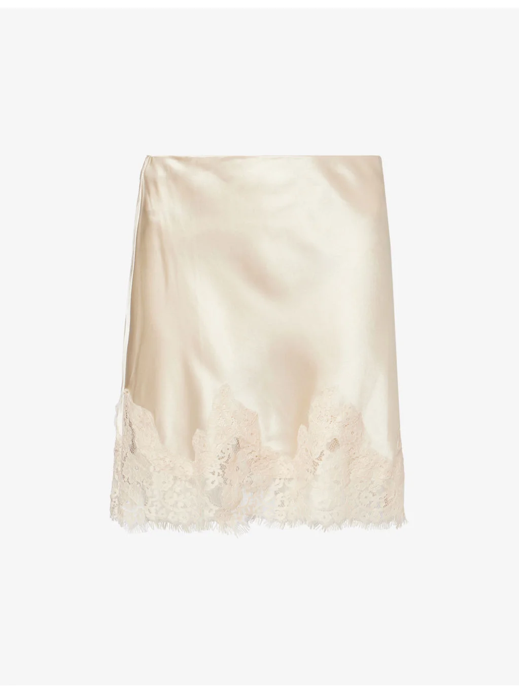 Carolina Lace-Trim Silk Mini Skirt - 1