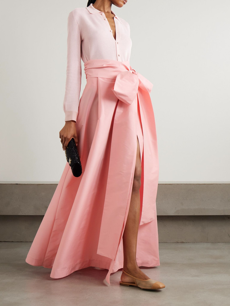 BERNADETTE Beatrice belted taffeta maxi skirt Pink outlook