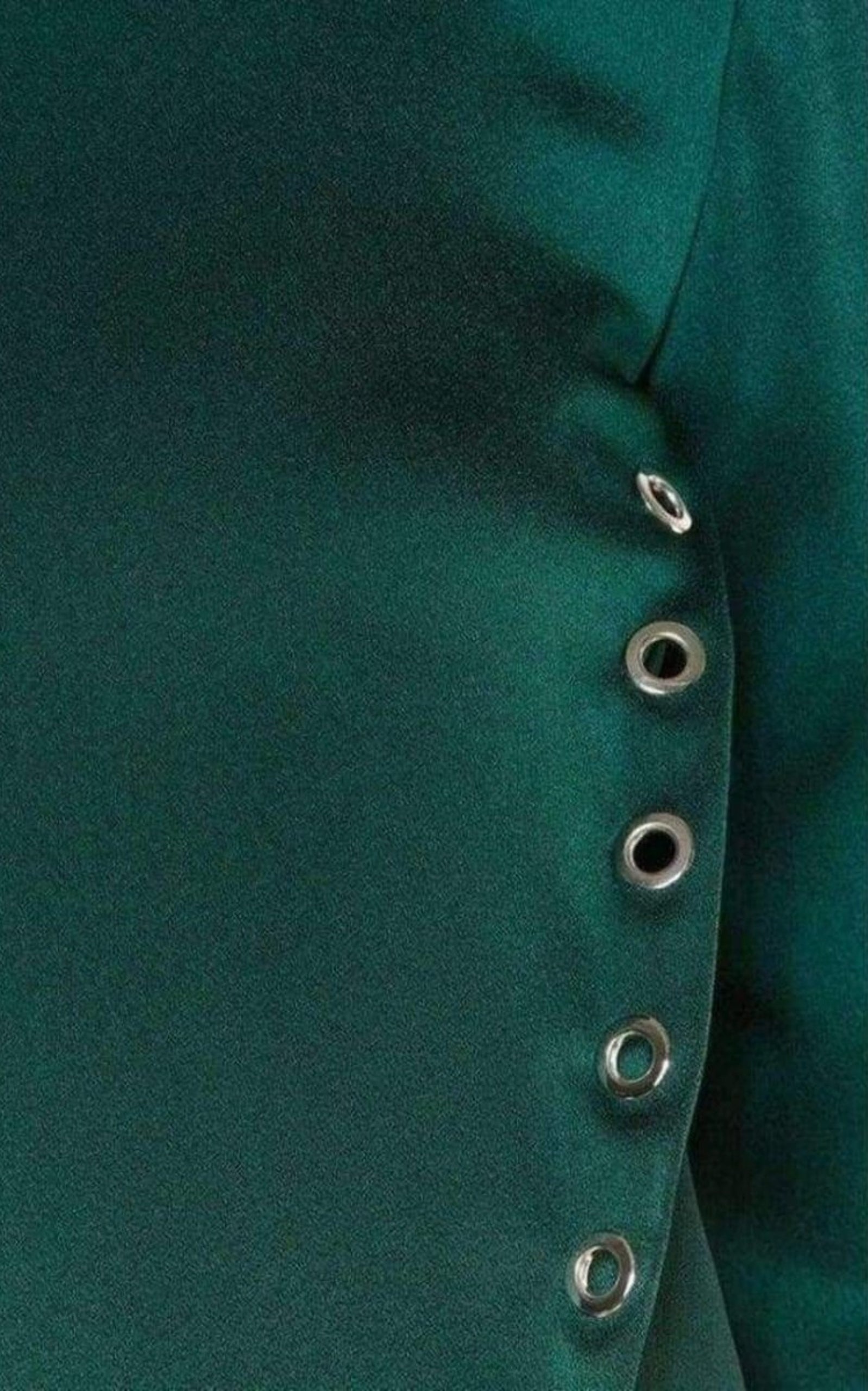 Forest Green Eyelet Detail Blouse - 5