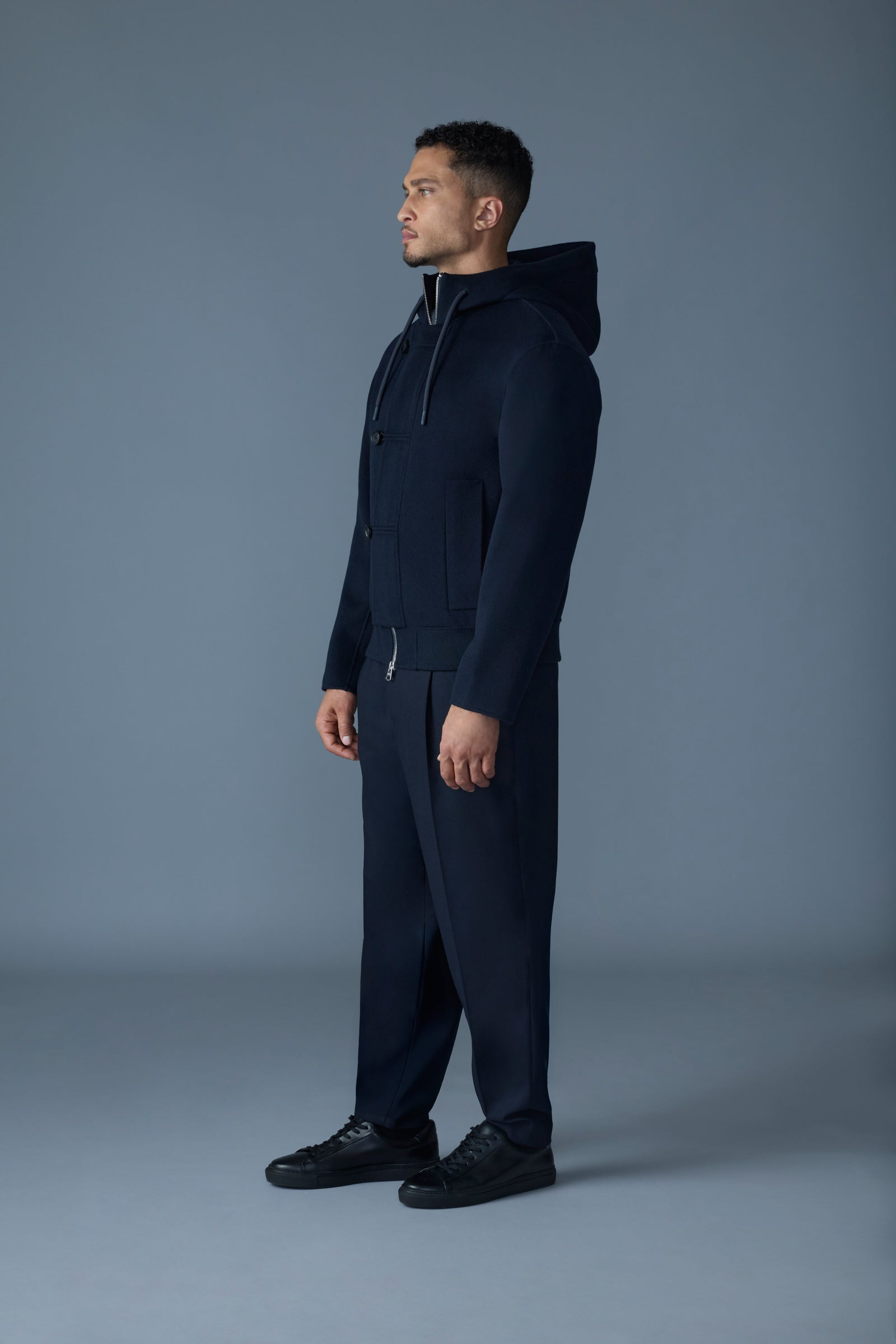 MALIK Double-Face Wool Hooded Jacket - 3