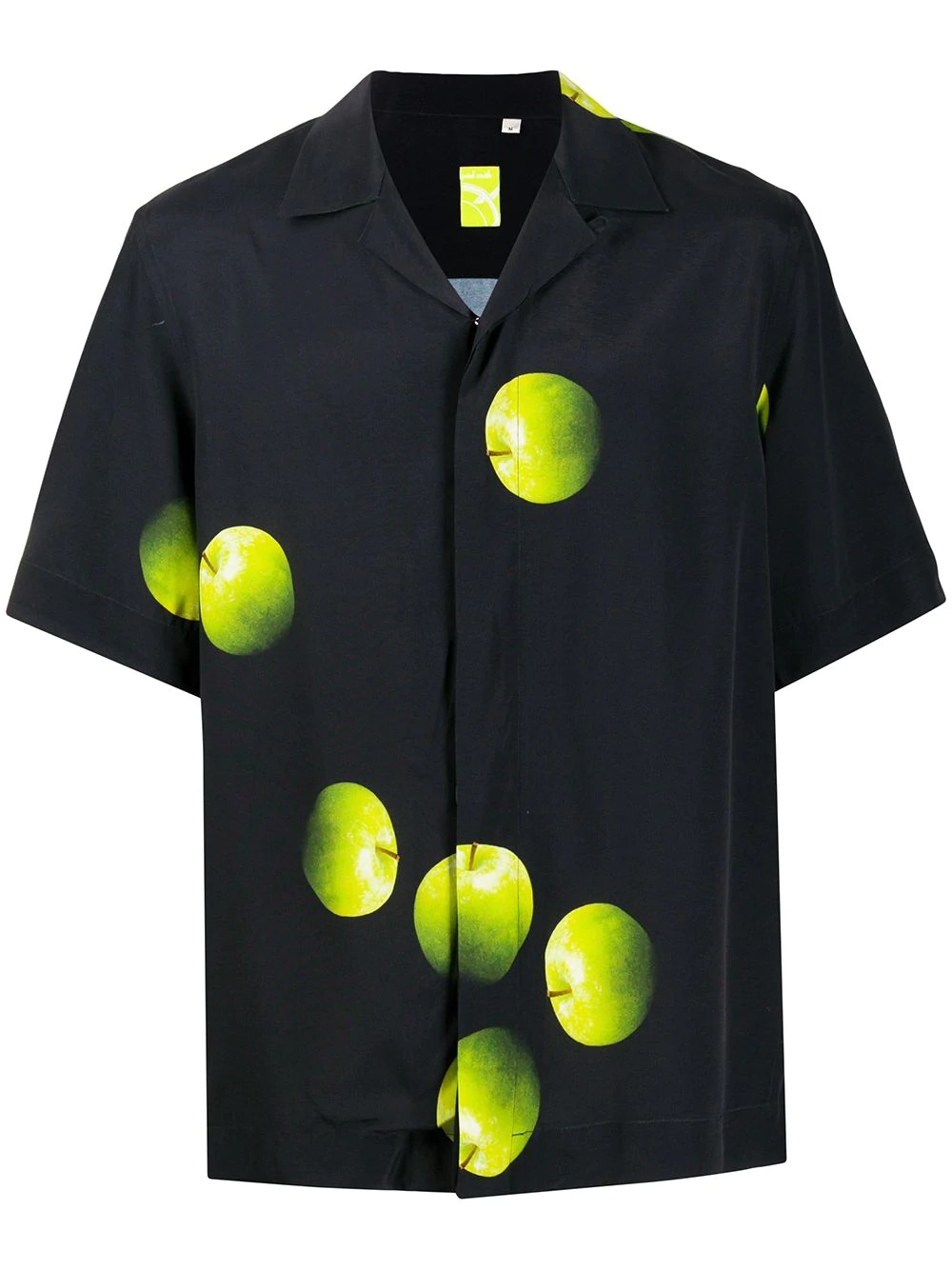 apple print cuban collar shirt - 1