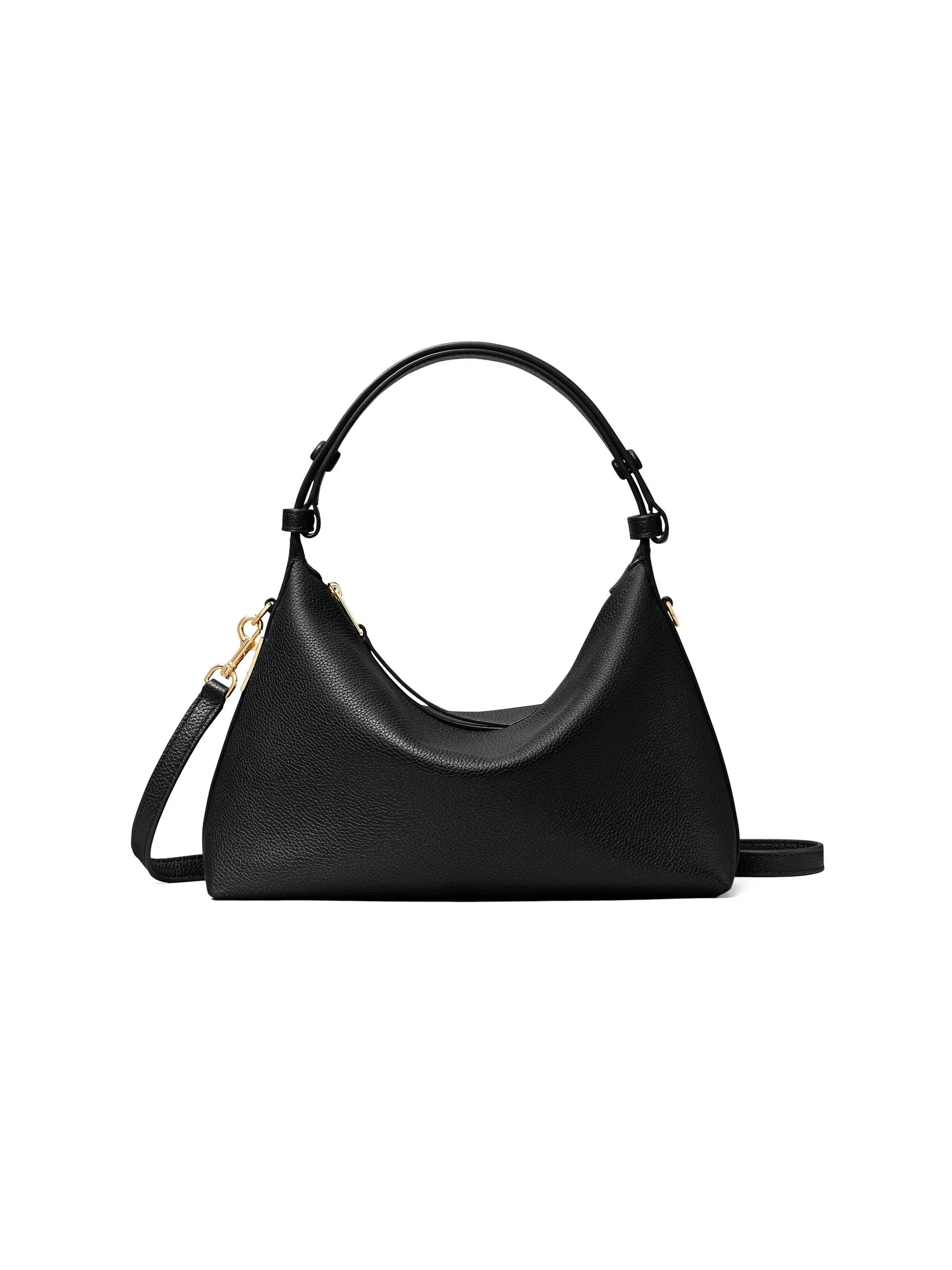 Women's Mellow Leather Shoulder Bag - Black - 1